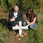 Stephen and I at the site saying a prayer.