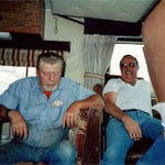 Dad and his friend Cliff Masterson in our second Motorhome.