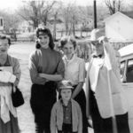 Eva's mother Maggie, Eva, her sister Annette and her father C.P. Saunders at their house in Nashville (February, 1962)
