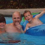 William, Grandpa and Benjamin in the Hricik's pool