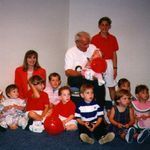 1993 Velonis Family Reunion - The kids with their Great-Great Uncle George