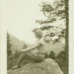 Gwen hiking in the Rockies, 1930s
