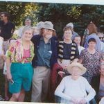Gwen with her three children at Merryall, 2000