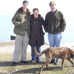 mom dad nick and the dog at the beach