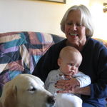 Liam loves dogs just like all the rest of Marion's grandsons.