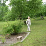 Mom taking a tour of her yard, just as she did every single day.