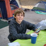 Camping at Lopez Lake with Uncle Troy.