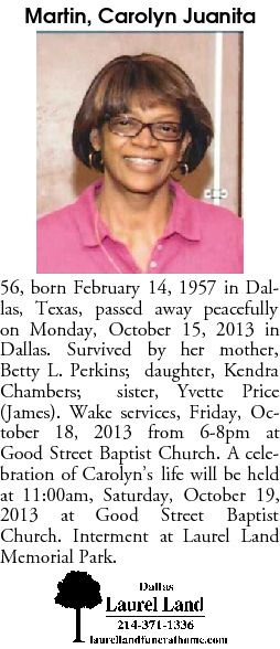 Record image of Carolyn Juanita Martin